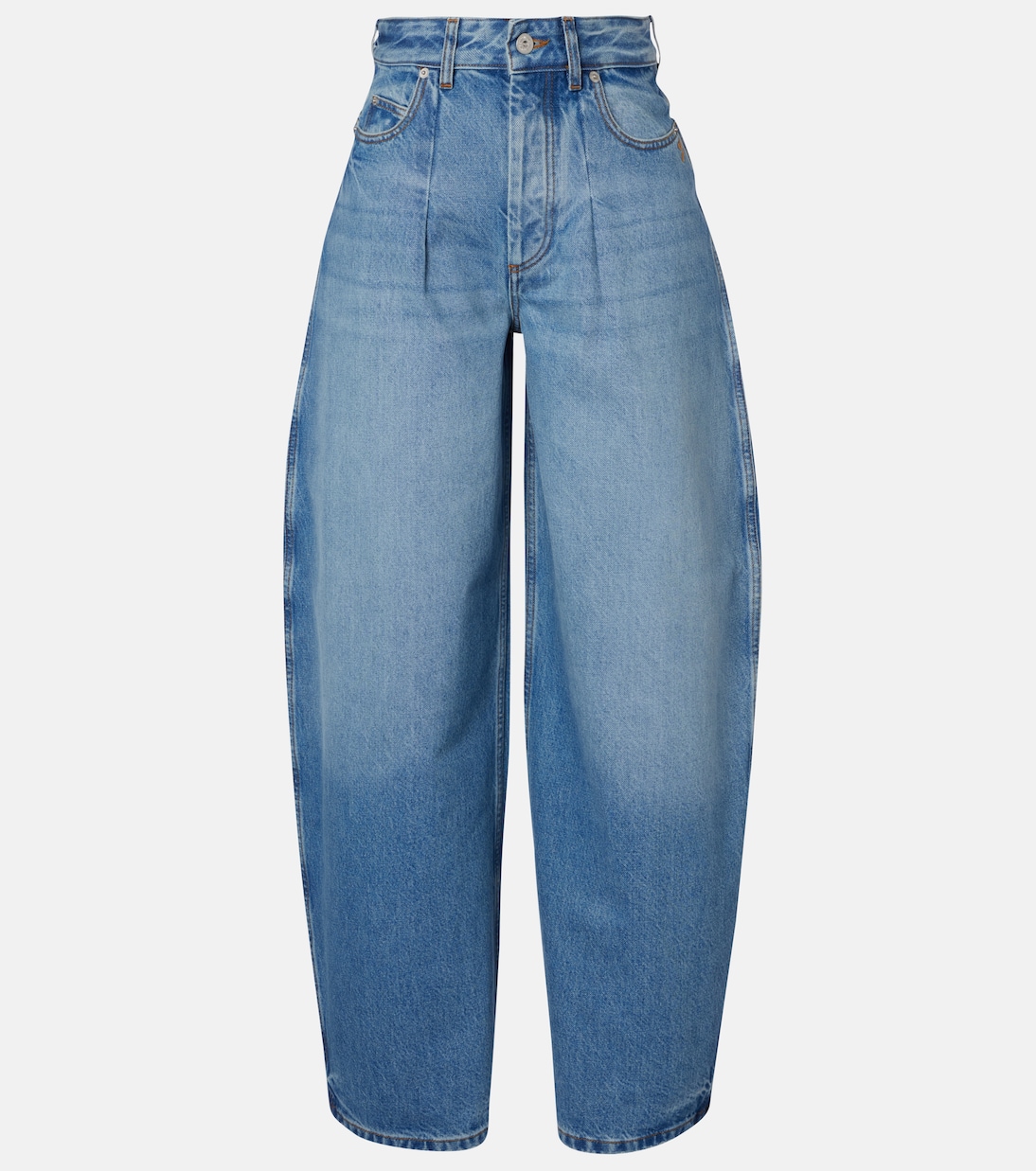 

Овал De-Nîmes джинсы с бочкообразными штанинами Jacquemus, Blue/Tabac