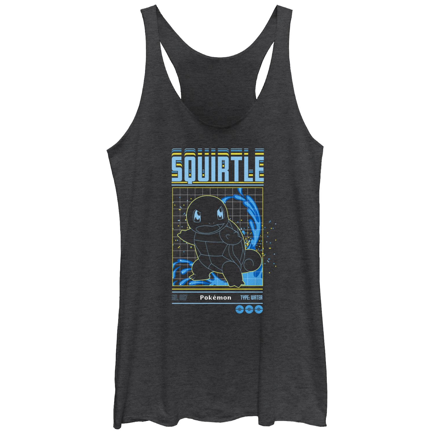 

Юниорская майка Pokemon Squirtle Blueprint Grid Tri-Blend Racerback Tank Licensed Character