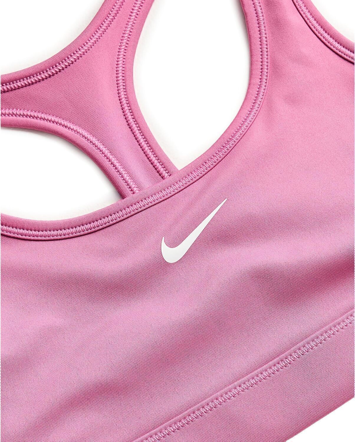 Бюстгальтер Nike Kids Dri-FIT Swoosh Bra, цвет Magic Flamingo/White — фото 3
