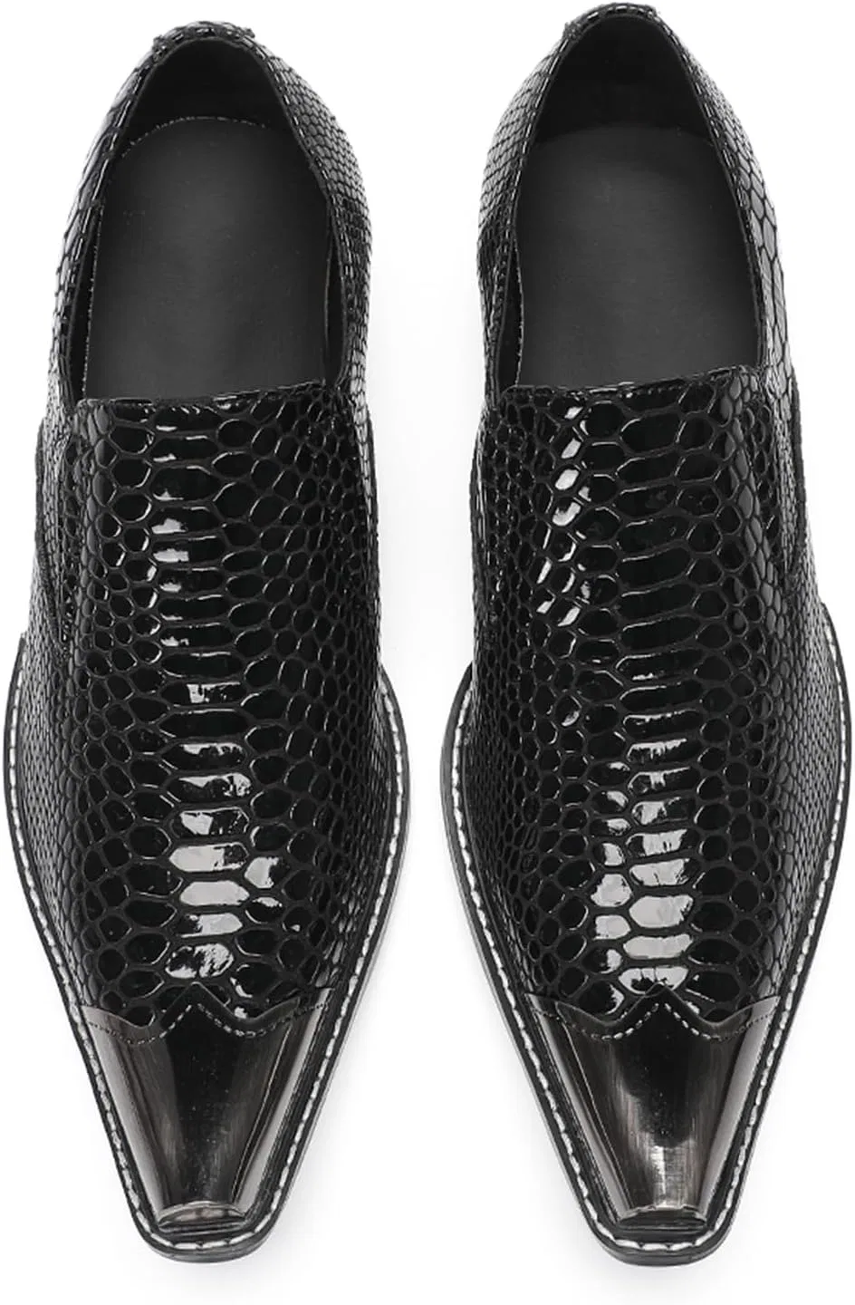 Туфли Shoes, Breathable Leather Shoes, Metal Cap Shoes, Comfortable Handmade Banquet Shoes for Party, Leisure and Business HGTREDPK, Black — фото 3