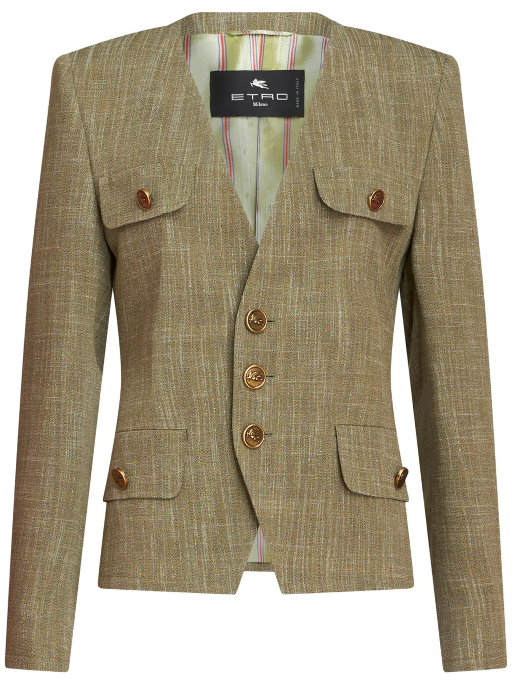 

Однобортный жакет ETRO, зеленый