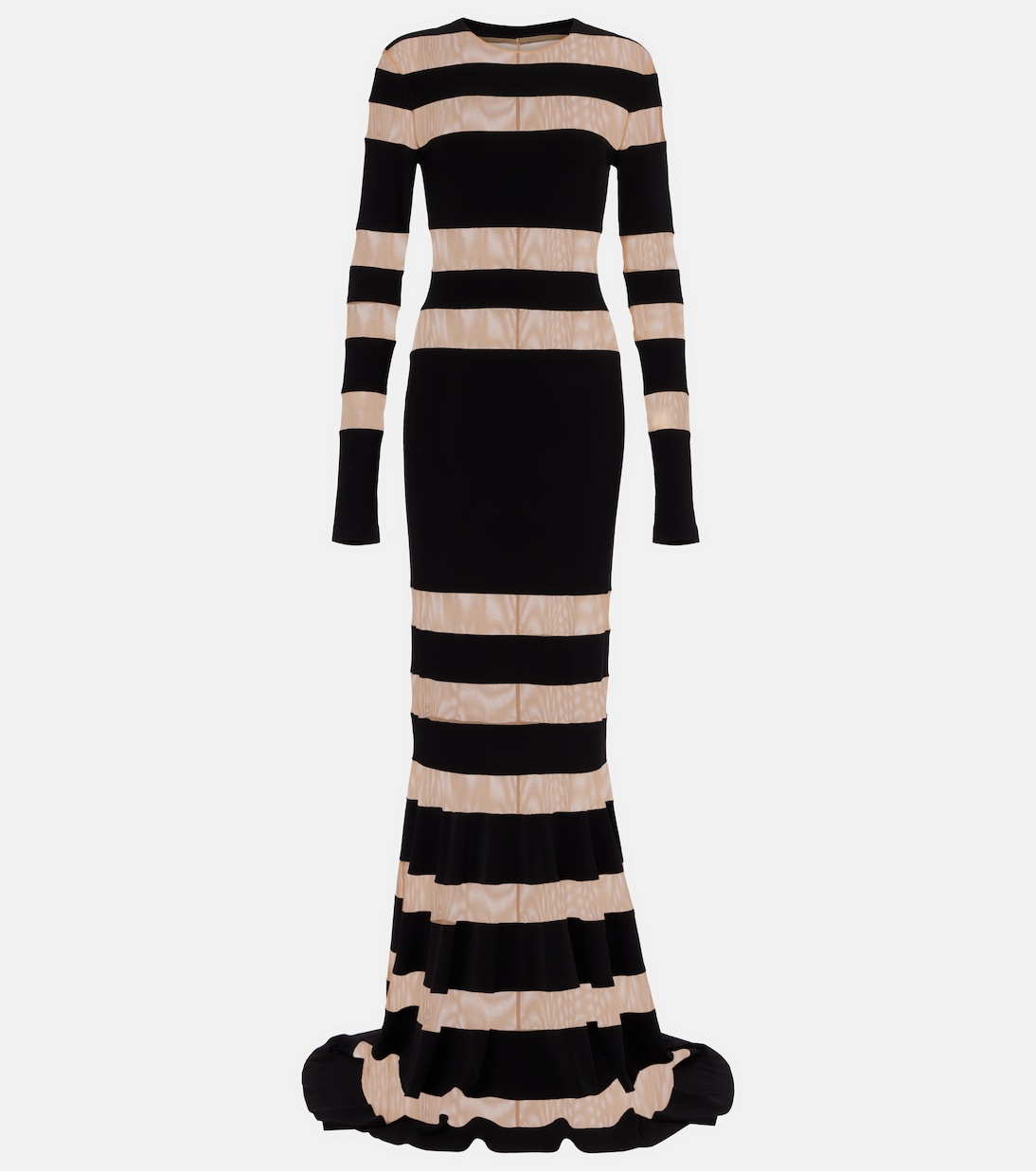 

Полупрозрачное платье с панелями Norma Kamali, Black/Mesh Brown