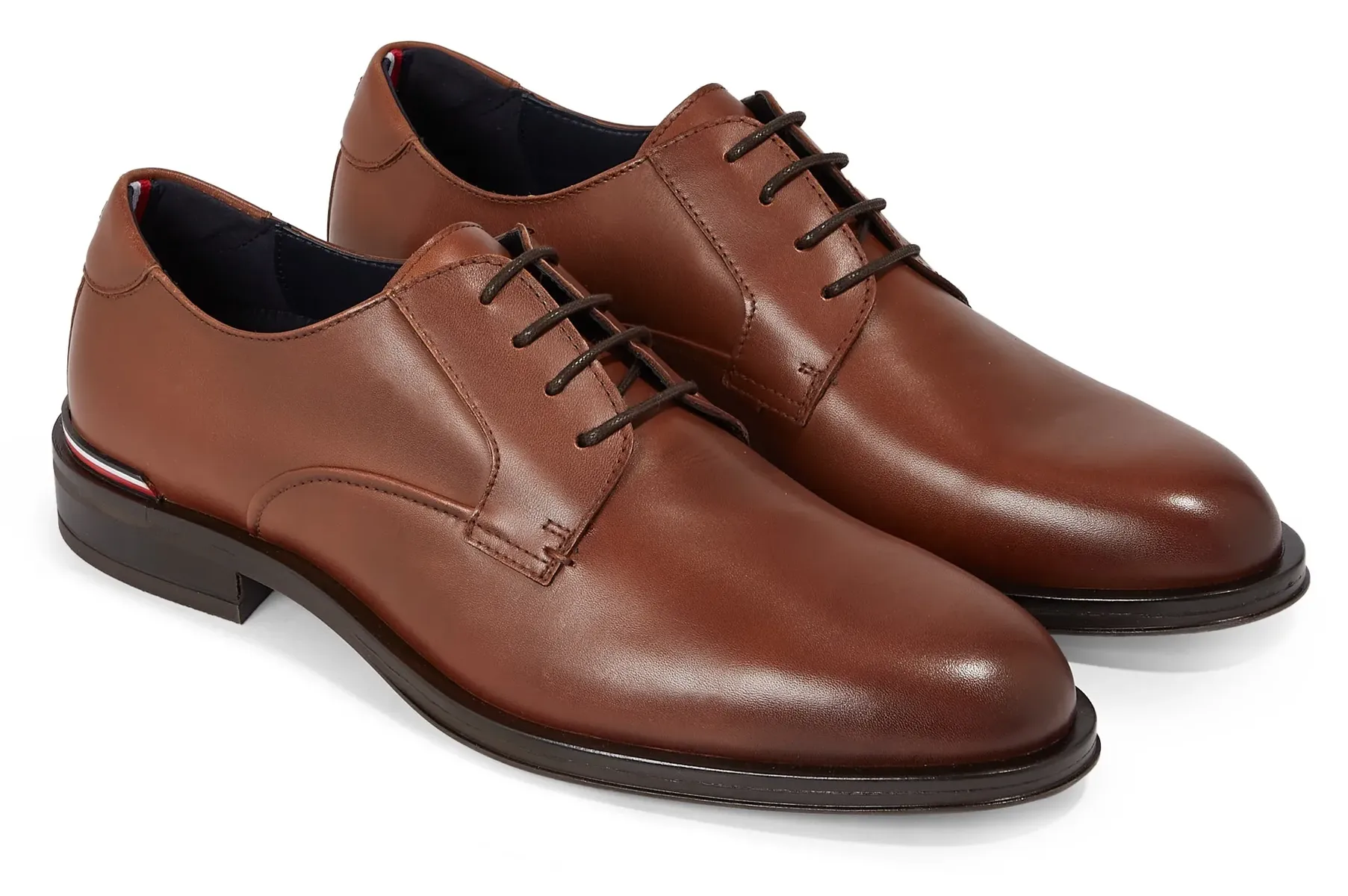 

Туфли на шнуровке Tommy Hilfiger "CORE RWB HILFIGER LTH SHOE", узкой формы, повседневная обувь, полуботинки, туфли на шнуровке, цвет Cognac