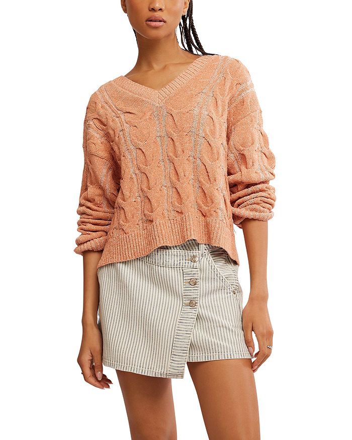 

Свитер с косами Free People, оранжевый