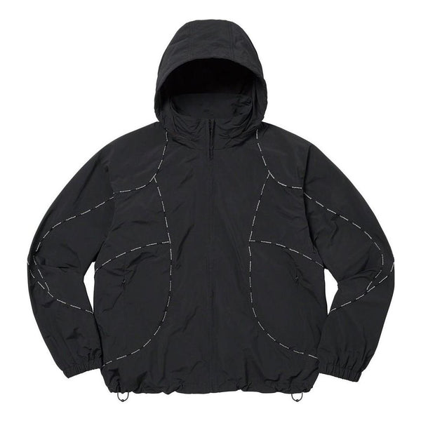 

Куртка logo piping hooded track jacket 'black white' Supreme, черный