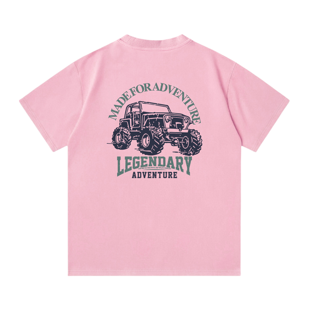 

Футболка для школьников с круглым вырезом Moderate Jeep, sky розовый