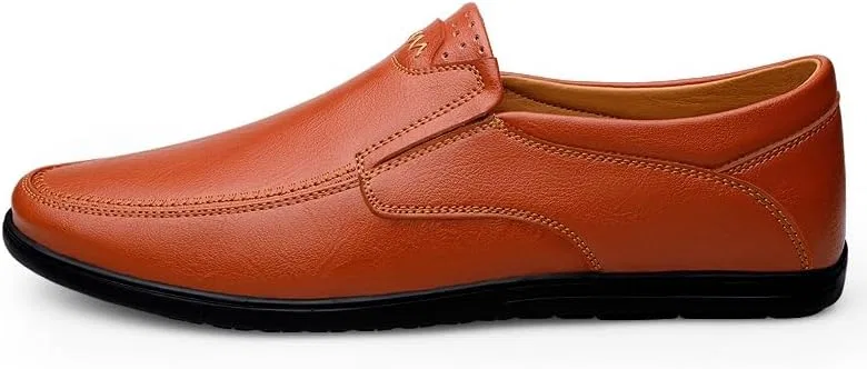 Лоферы мужские, кожаные, Round Toe, Red/Brown SayfuR