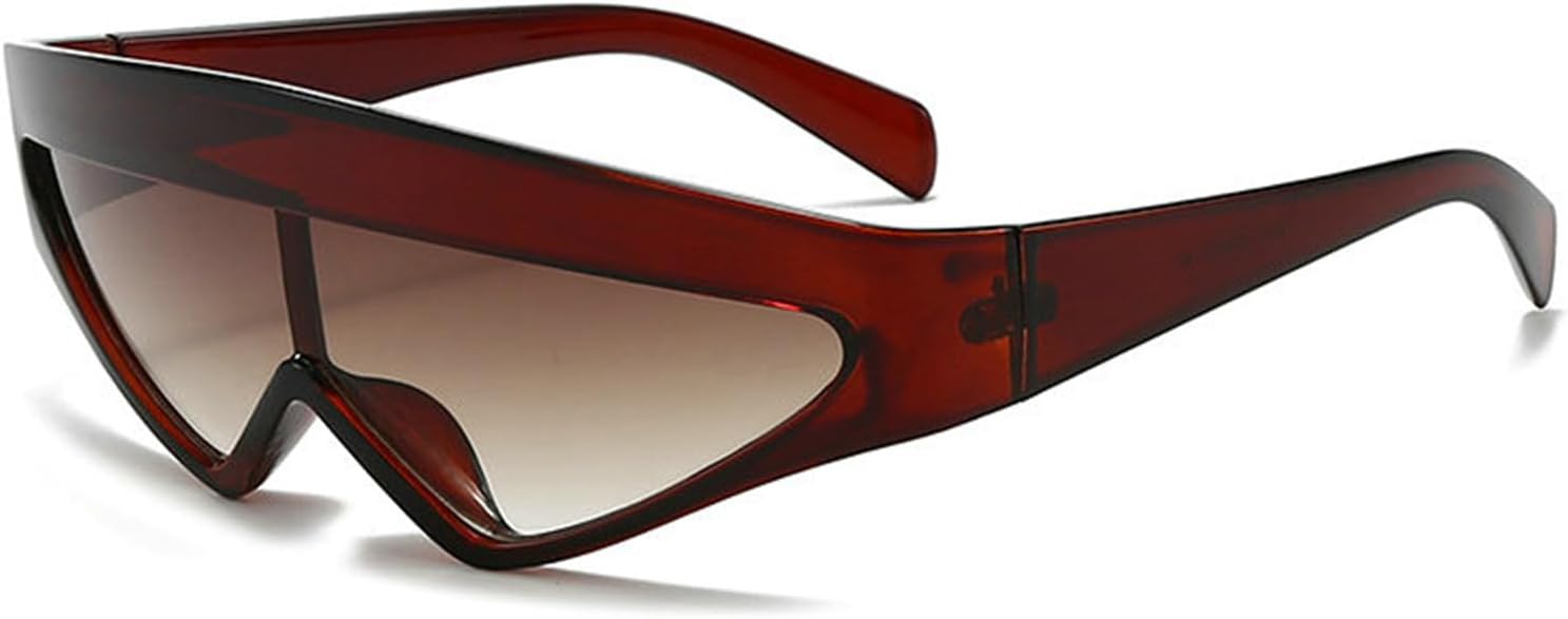 

Солнцезащитные очки Willochra Oversized Cat Eye для женщин, треугольные солнцезащитные очки с градиентным переходом, роскошные очки-щитки Y2K для женщин, защита от УФ-излучения UV400, C5