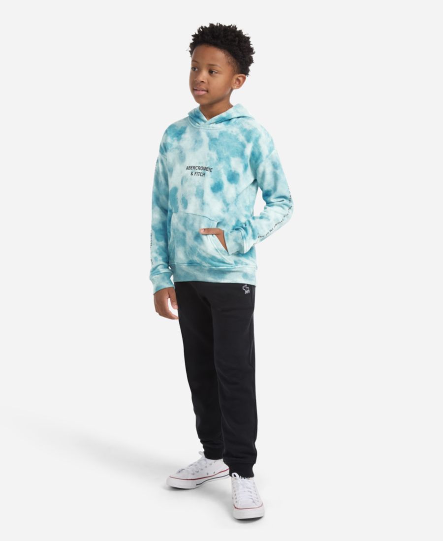 Детская толстовка с капюшоном и принтом по всей поверхности abercrombie kids, Gray Mist — фото 4
