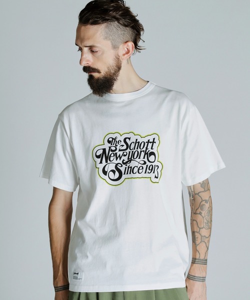 

Футболка с принтом, хлопок Schott, белый
