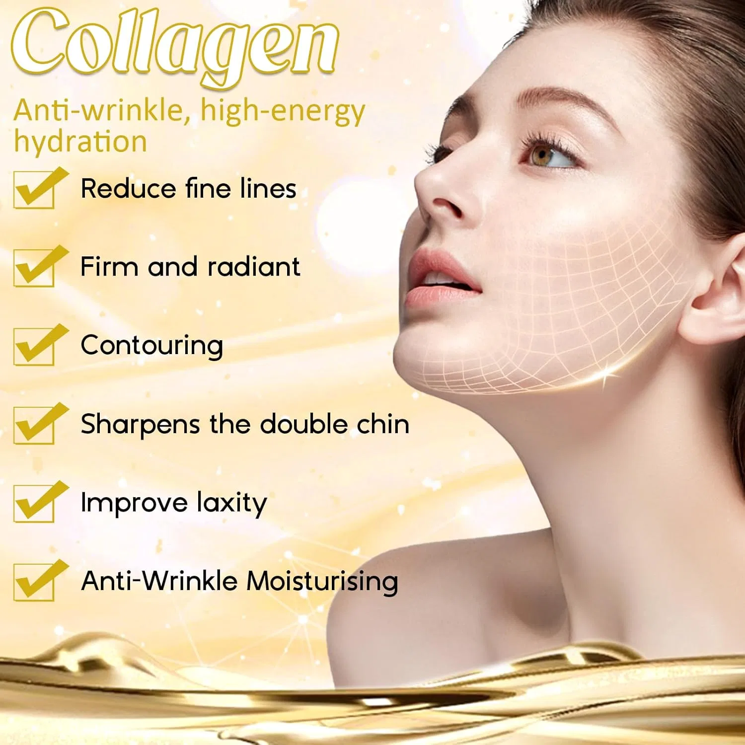 Крем для лица Znnhnn — Golden Collagen антивозрастной, , Gold, 50 г — фото 4