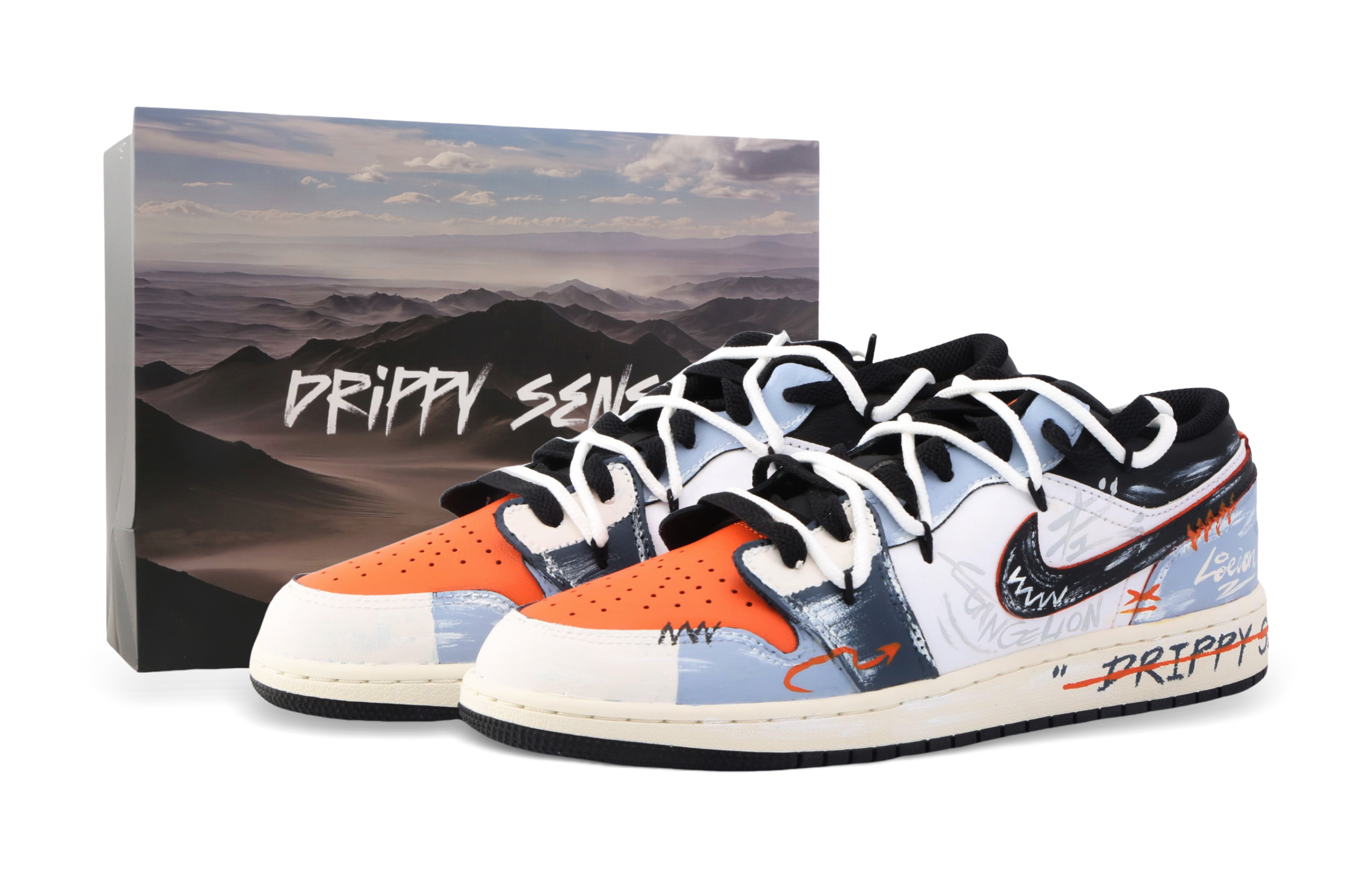 

Jordan Кроссовки Air 1 Drippy Free Key Abrasion Resistant Low top Vintage Basketball Shoes Men's Black Gray Orange