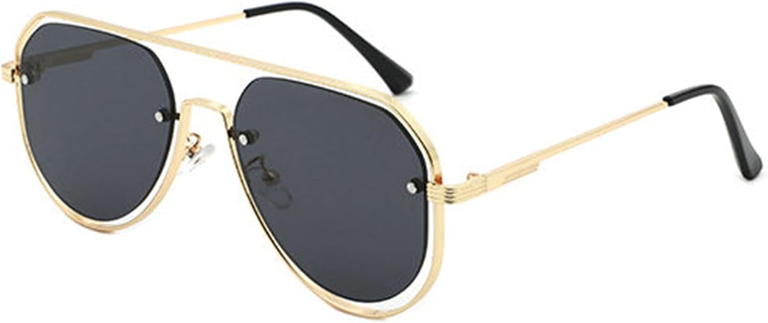 

Полые металлические солнцезащитные очки-пилот с двойной перемычкой, женские модные градиентные очки с защитой от УФ-излучения UV400, мужские коричневые солнцезащитные очки S68 helena, C4