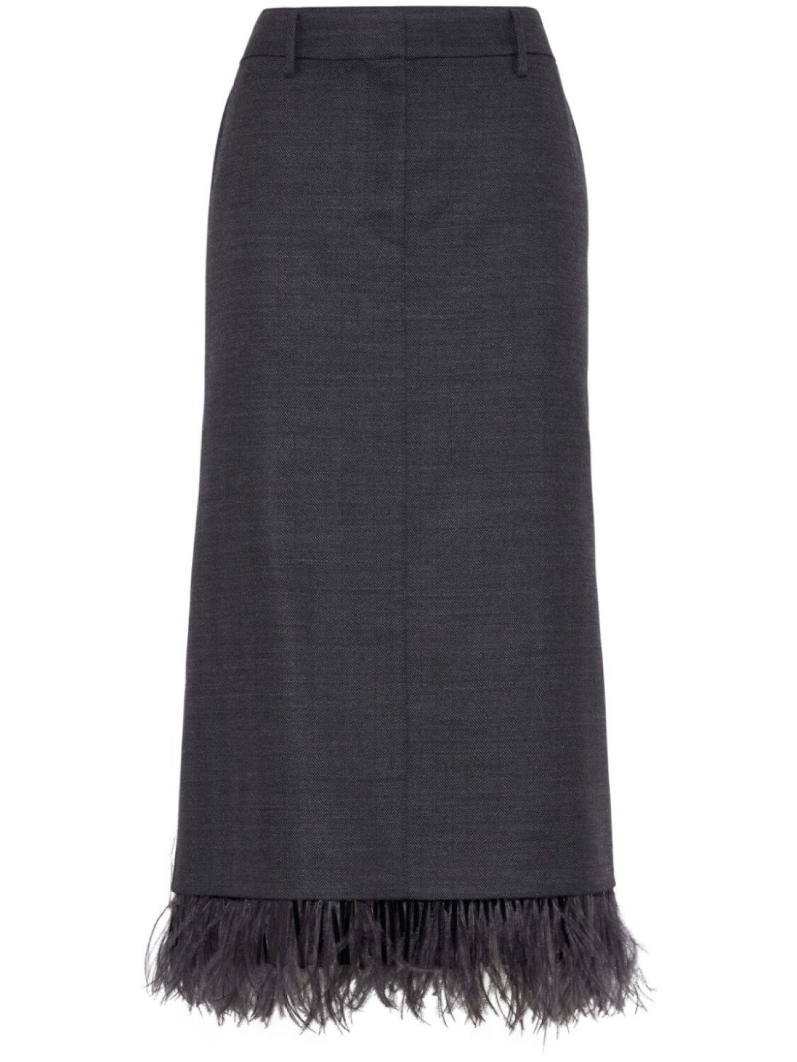 

Brunello Cucinelli шерстяная юбка с перьями, черный