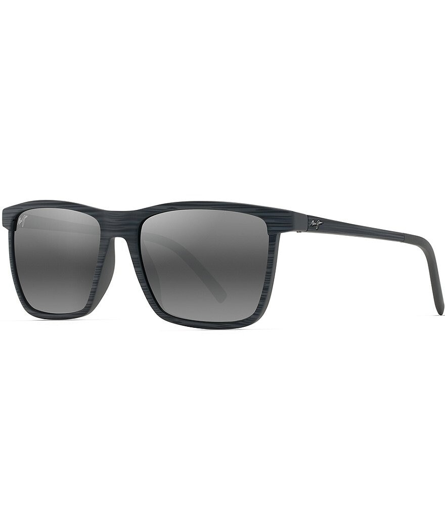 

Мужские односторонние солнцезащитные очки Maui Jim в прямоугольной полоске, 55 мм, поляризованные, серый