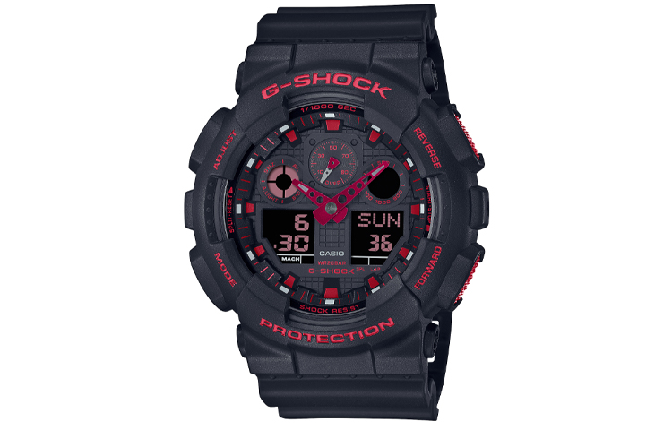 

CASIO Часы Men Liquid Crystal/Analog Dual Display Series Black Watch GA-100BNR-1A