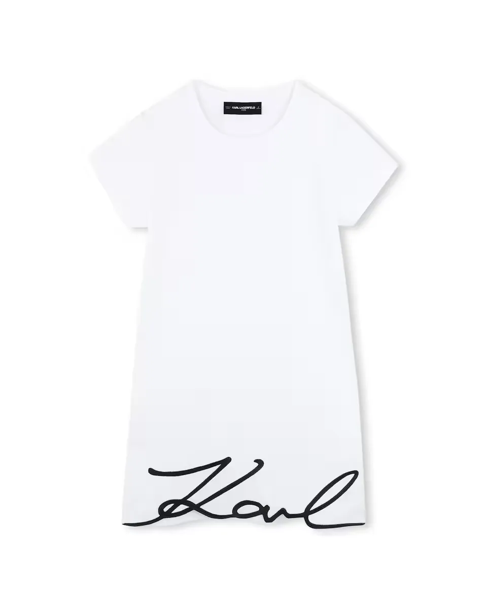 

Платье для девочки 100% хлопок с коротким рукавом Karl Lagerfeld Kids, белый