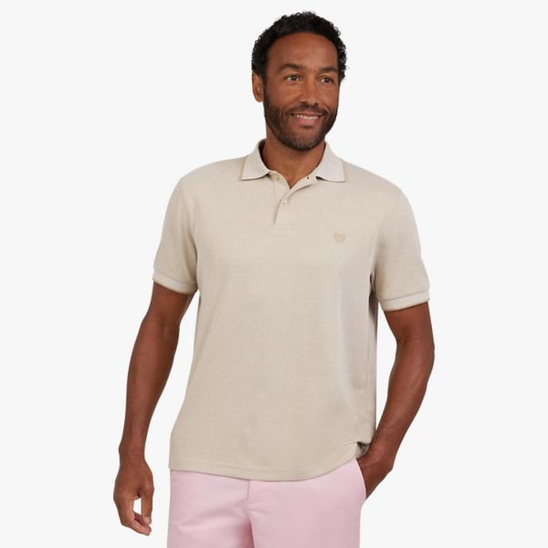 

Мужское эластичное поло с коротким рукавом Chaps, хаки