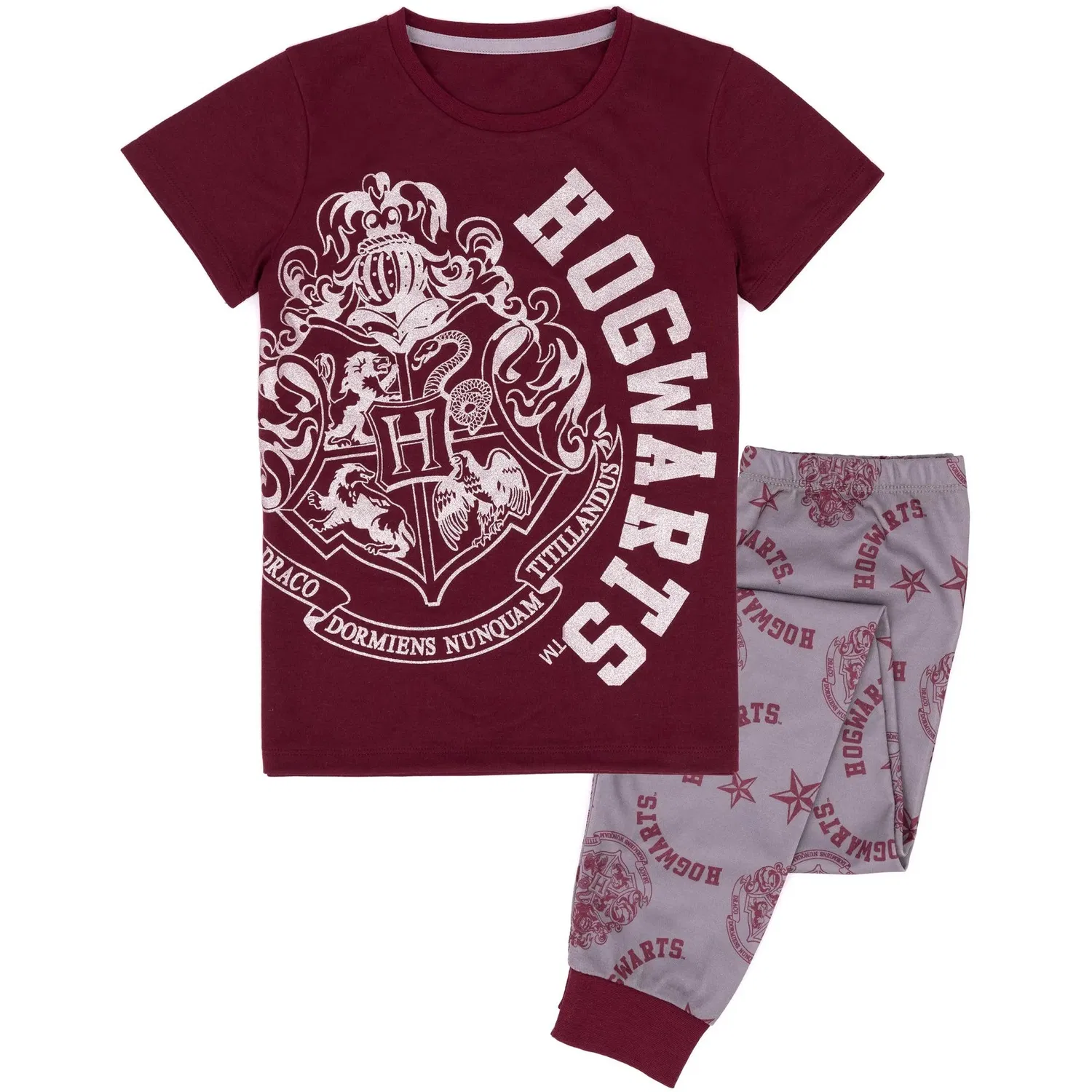 Пижамный набор с принтом Хогвартс Harry Potter для девочек, красный