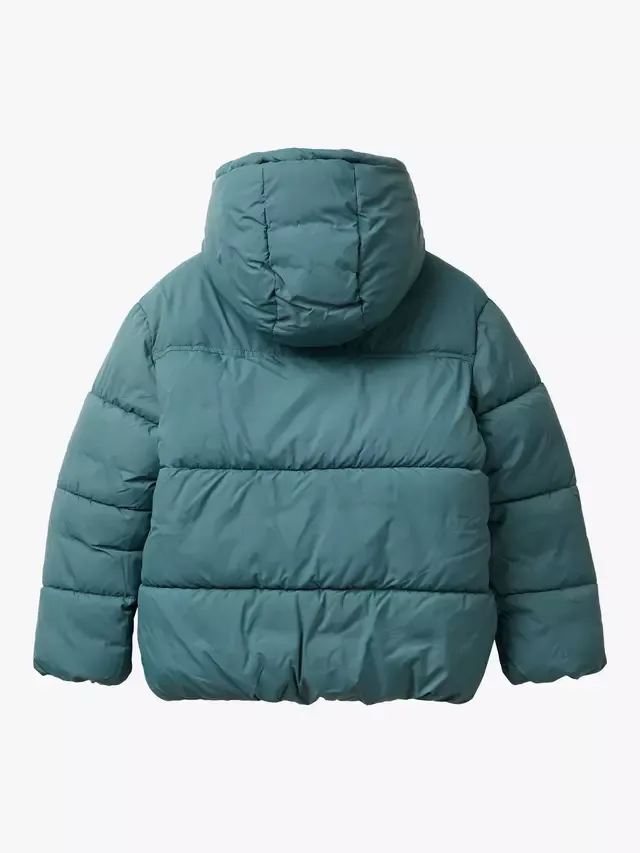 Детская пуховая куртка с капюшоном, серая Benetton — фото 2