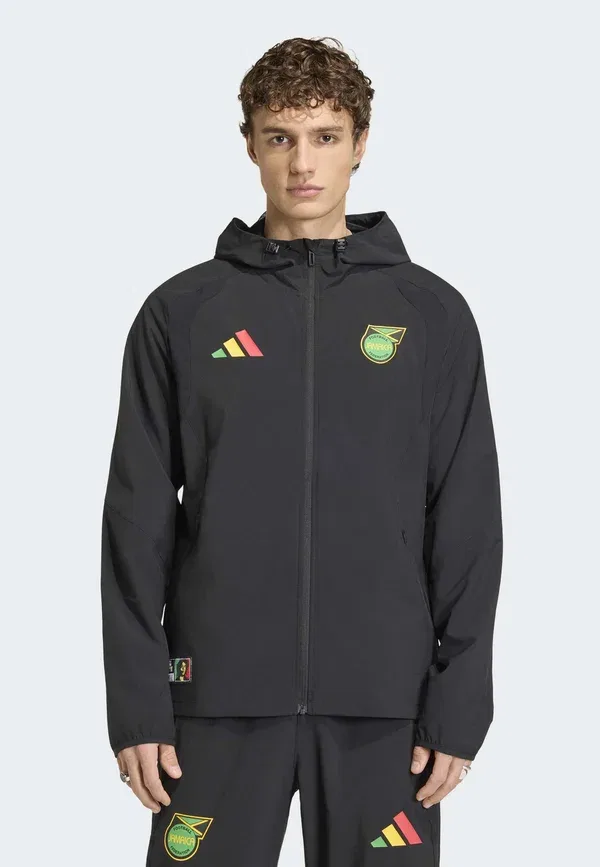 Куртка Adidas Performance Jamaica x Bob Marley Tiro Travel Full Zip Windbreaker, черный