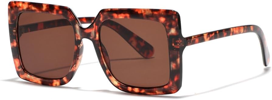 

Большие очки в оправе для женщин, прозрачные, увеличенного размера, черепаховая оправа, солнцезащитные очки для женщин и мужчин, защита от ультрафиолета UV400 MTZJH, Leopard Tea