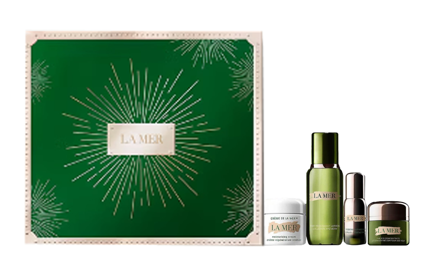 

HAILANZHIMI рождественский лимитированный набор эссенции, крема и лосьона для лица увлажняющий и питающий 13мл+15мл+60мл+100мл LA MER