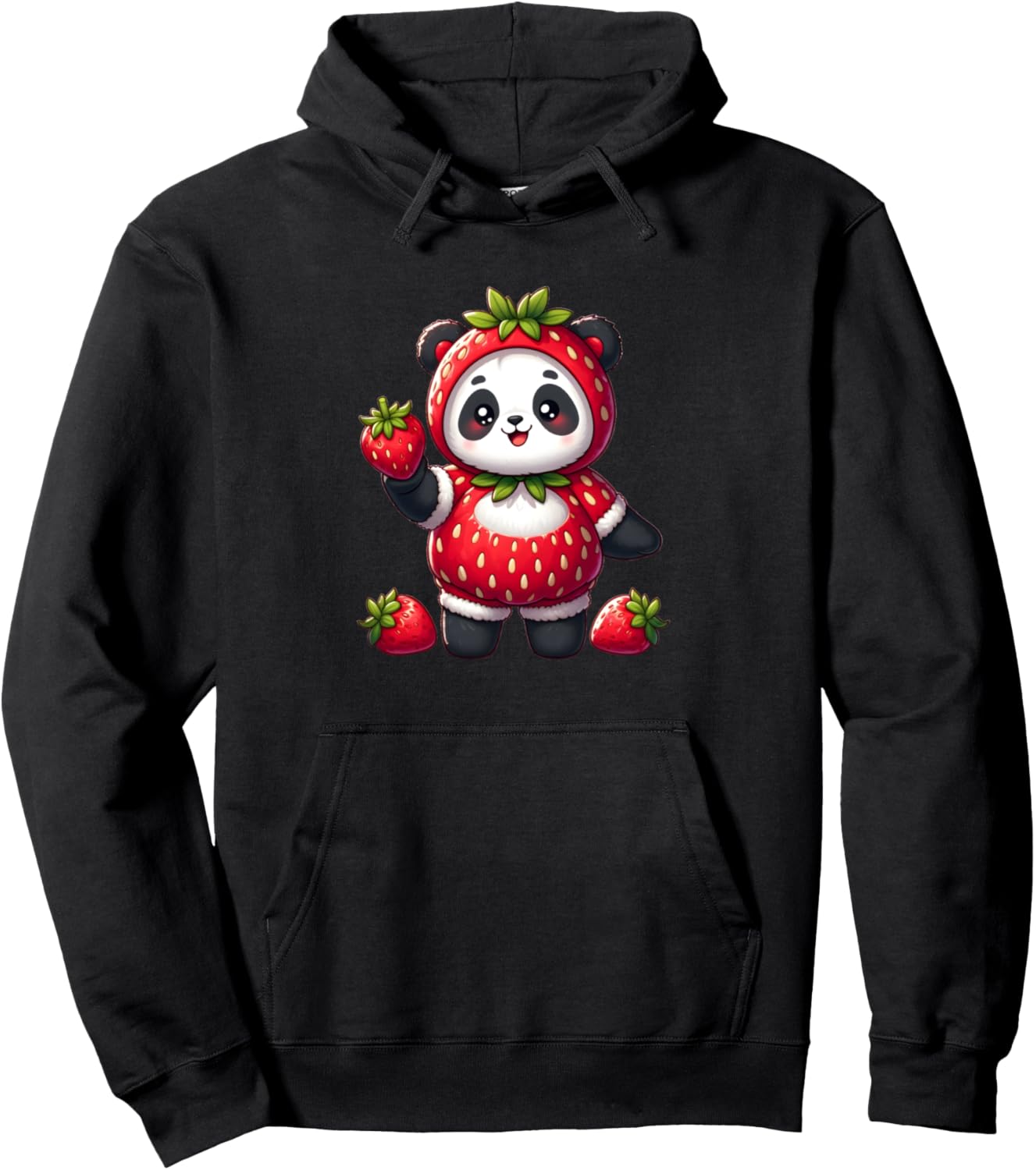 

Толстовка с капюшоном в виде костюма клубничной панды Strawberry Panda Collection, черный