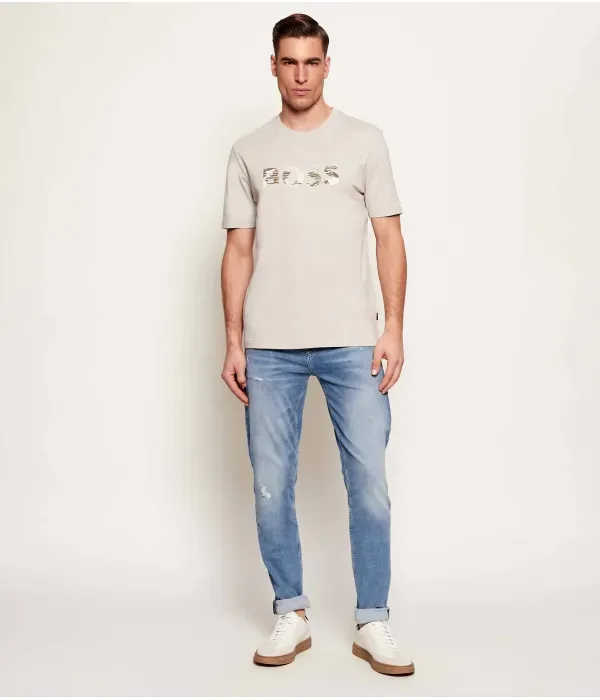Футболка Te_Insignia regular fit Boss Orange, бежевый — фото 2