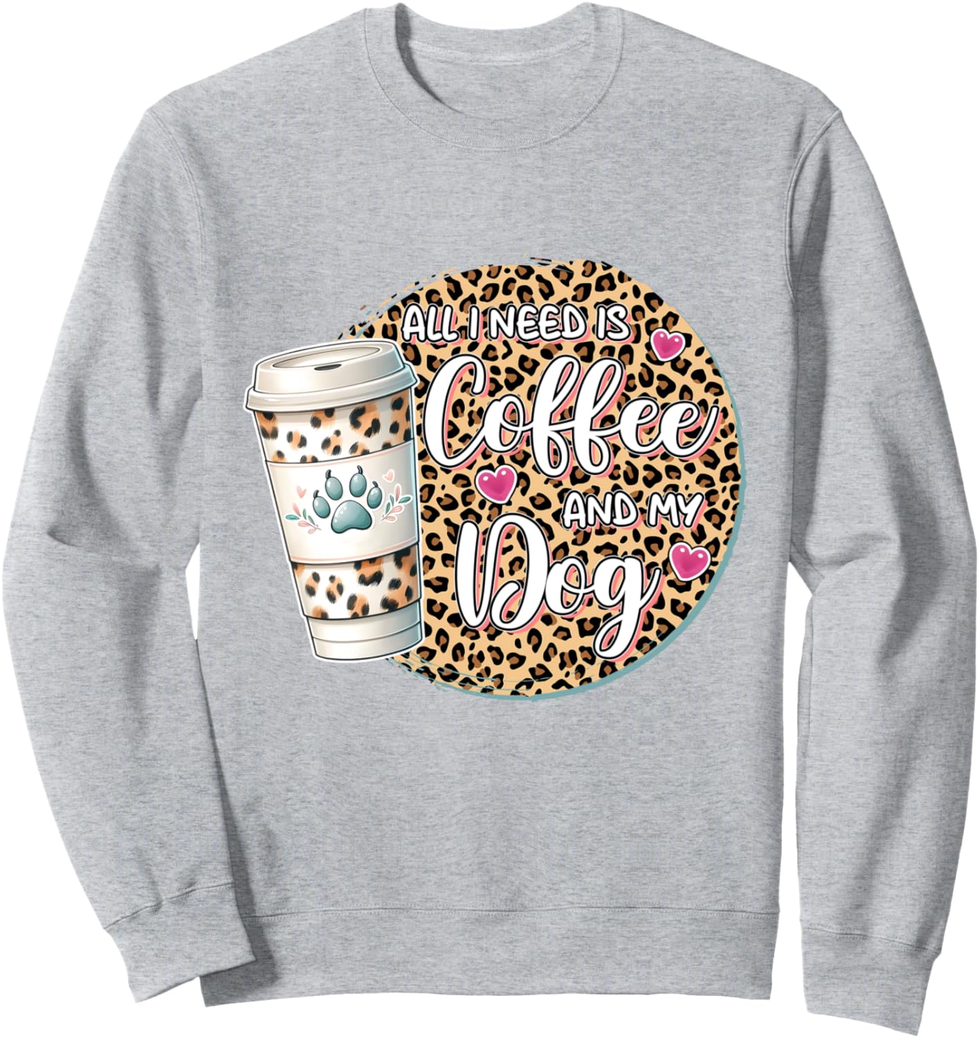 

Толстовка для любительницы собак, кофе, с леопардовым принтом, ко Дню матери, для владельца питомца Dog Mom Mother'S Day Pet Lover Mama Puppy Owner, серый