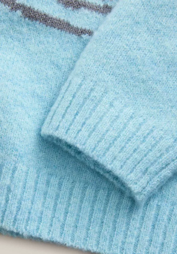 Джемпер с круглым вырезом и характерным рисунком, стандартного кроя. Next, Blue Bear — фото 4