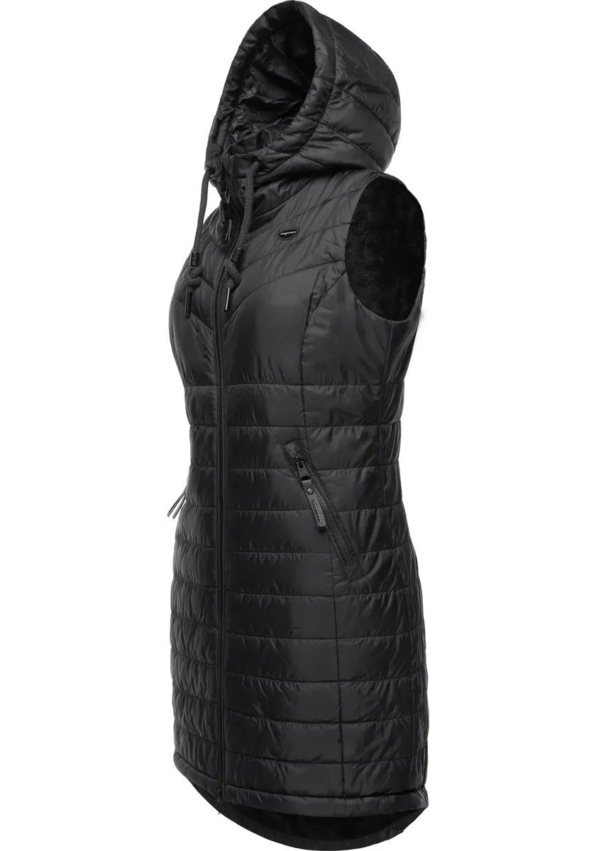 

Стеганый жилет Ragwear "Lucinda Vest Long", стеганый длинный жилет на подкладке с капюшоном, черный