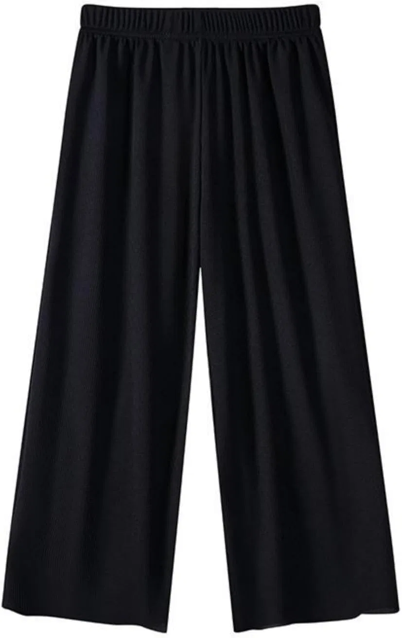 Брюки для девочек, широкие, с эластичным поясом, Black