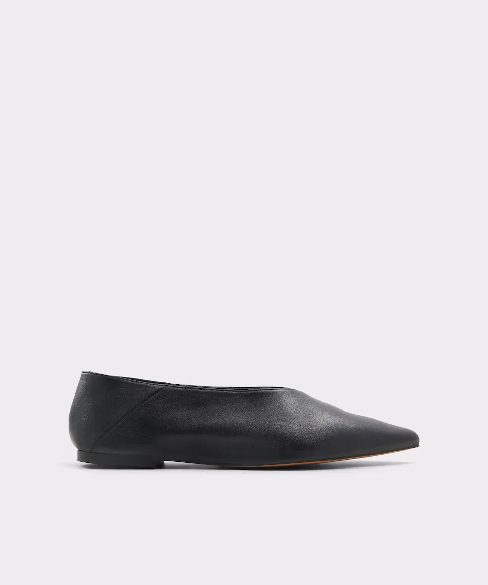 

Женские кожаные туфли на плоской подошве с острым носком Aldo, черный