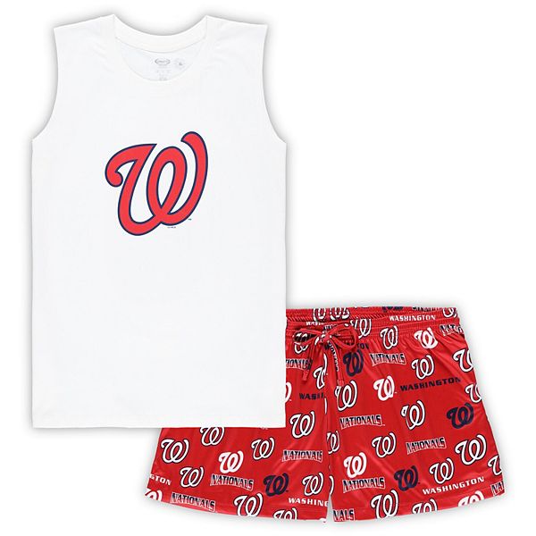 

Женский комплект для сна: майка и шорты plus size concepts sport white/red washington nationals Unbranded