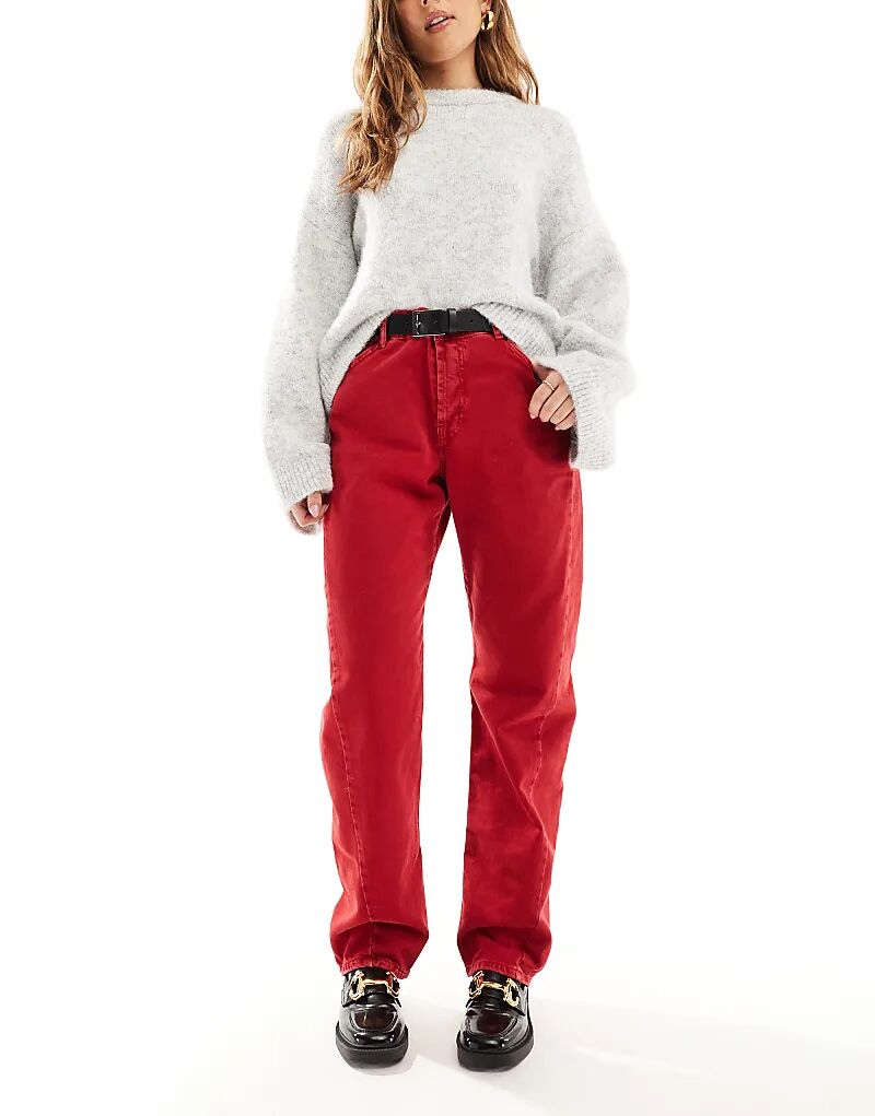 

Мешковатые джинсы красного цвета Pull&Bear