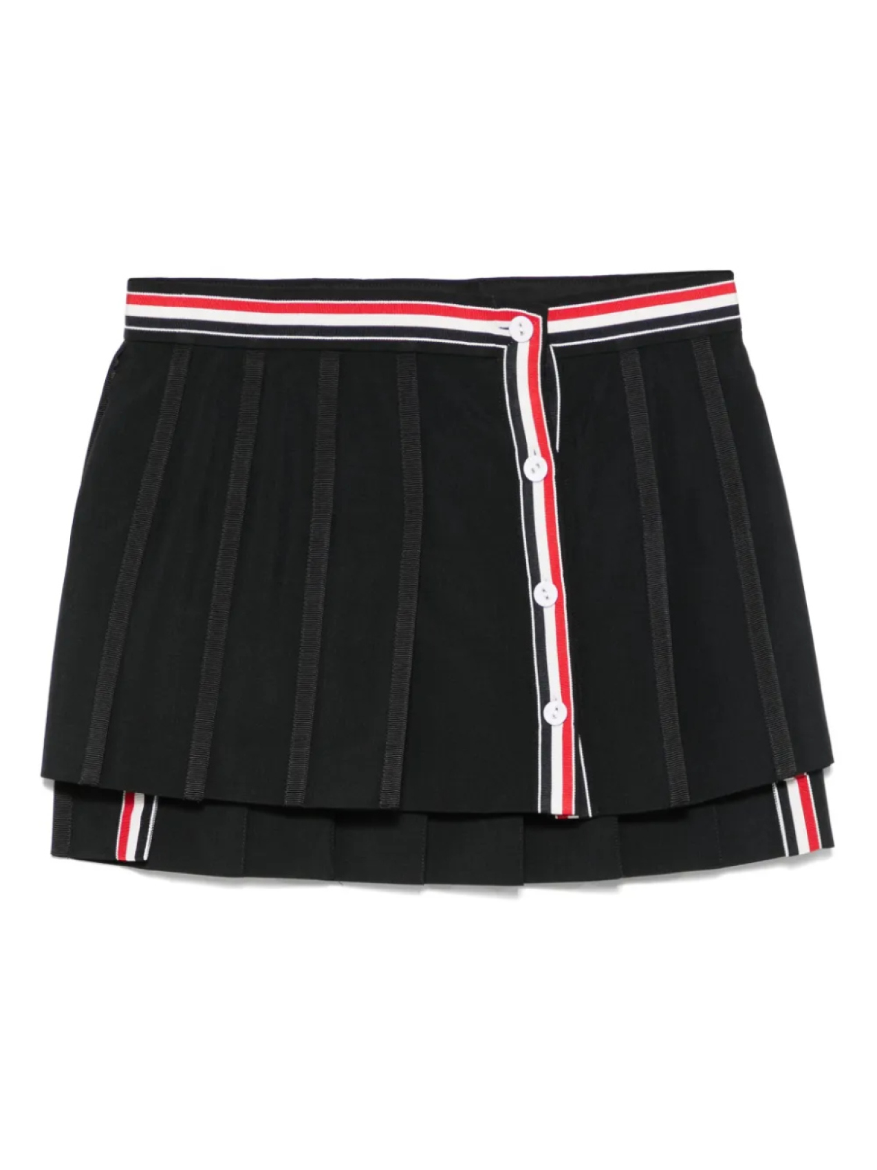 

Плиссированная мини-юбка Thom Browne, черный