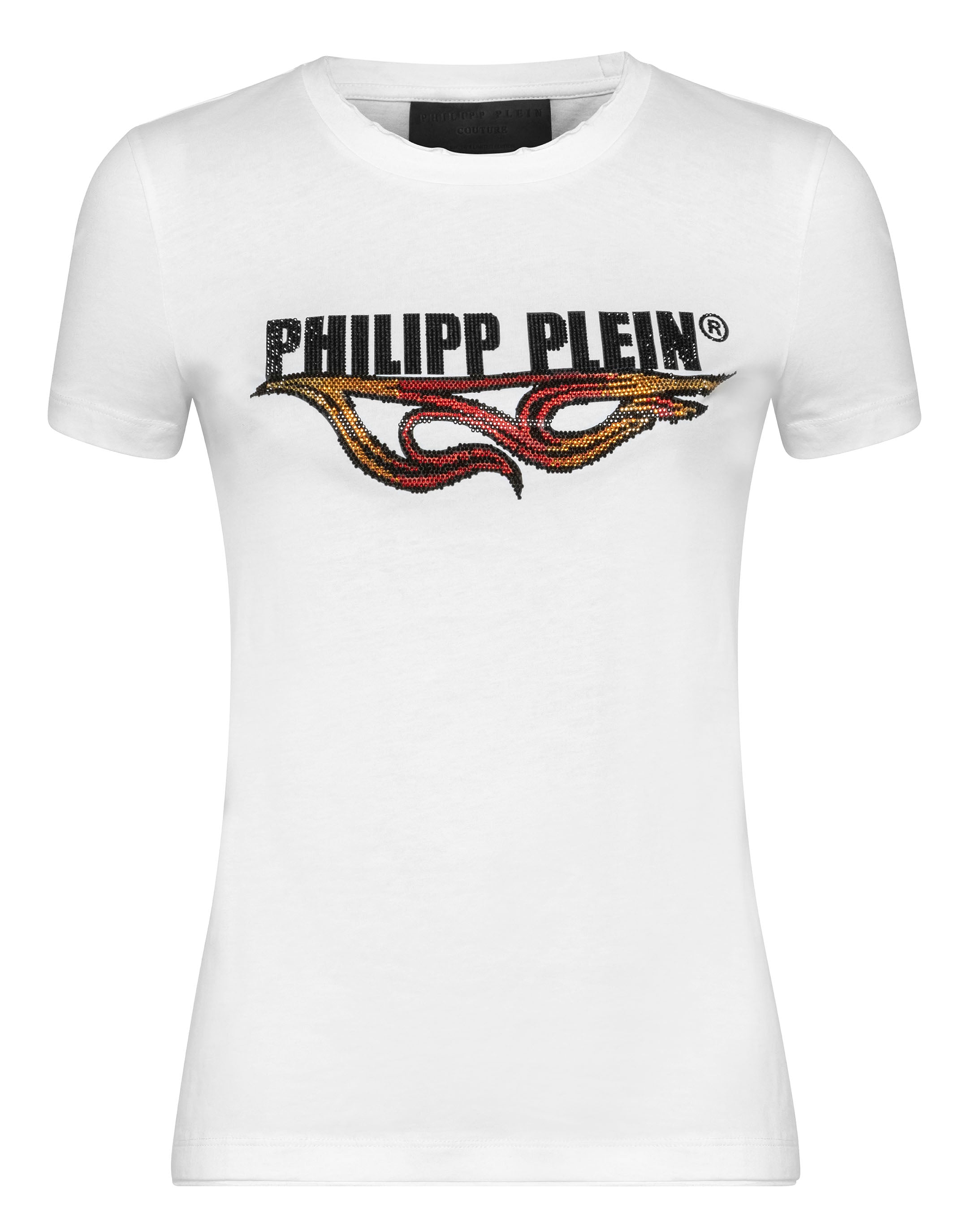 

Футболка с круглым вырезом SS Destroyed PHILIPP PLEIN, белый