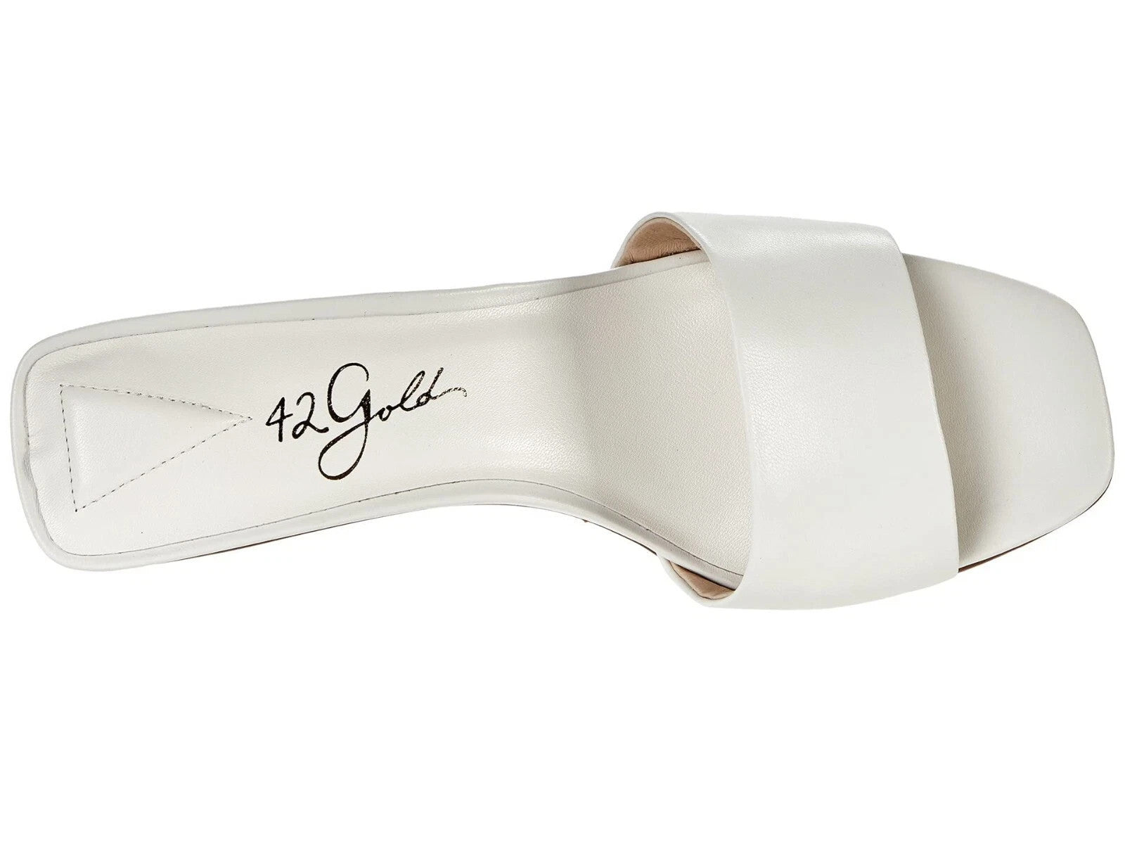 42 Gold Lilith Sandals Women  White Leather Square Toe Stiletto Heel JOBB539 — фото 3