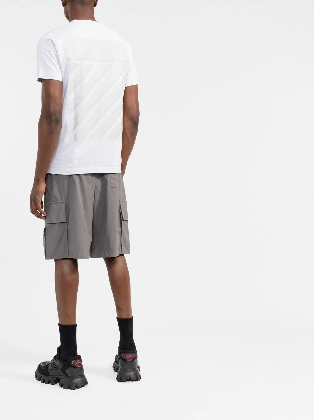 Футболка Diag Tab OFF-WHITE, серый — фото 4