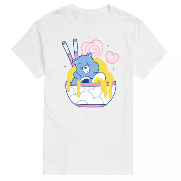 

Мужская футболка с рисунком медведей Care Bears Grumpy Ramen Bowl Licensed Character, белый