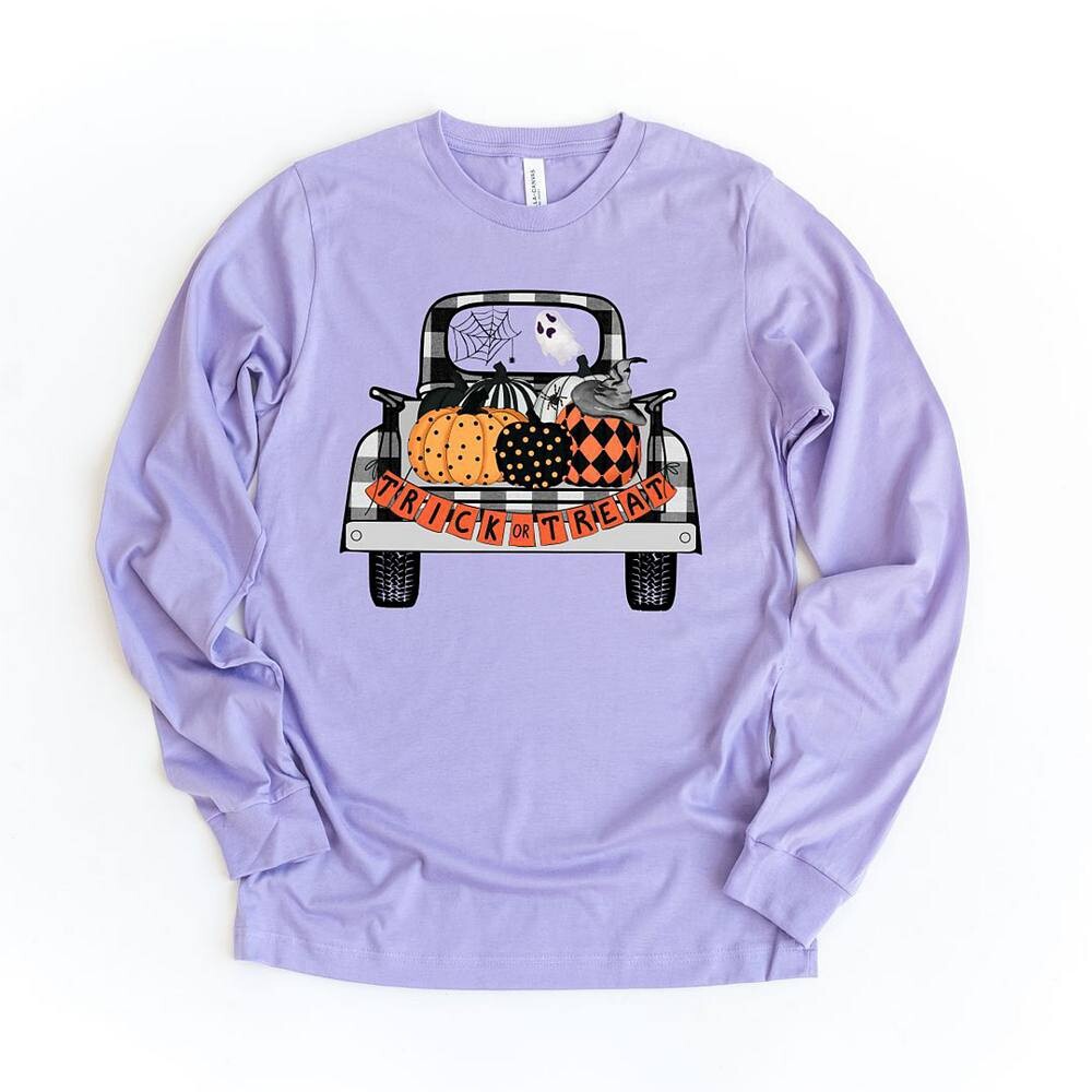 

Футболка с длинными рукавами и рисунком Trick Or Treat Truck Simply Sage Market, цвет Lavender