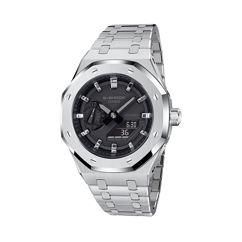 

CASIO Retrofit Series электронный механизм часы на стальном браслете унисекс черный циферблат