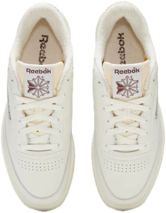 Женские классические нейлоновые кроссовки Reebok, облегающие, на шнуровке, модные, Chalk Alabaster Maroon — фото 4