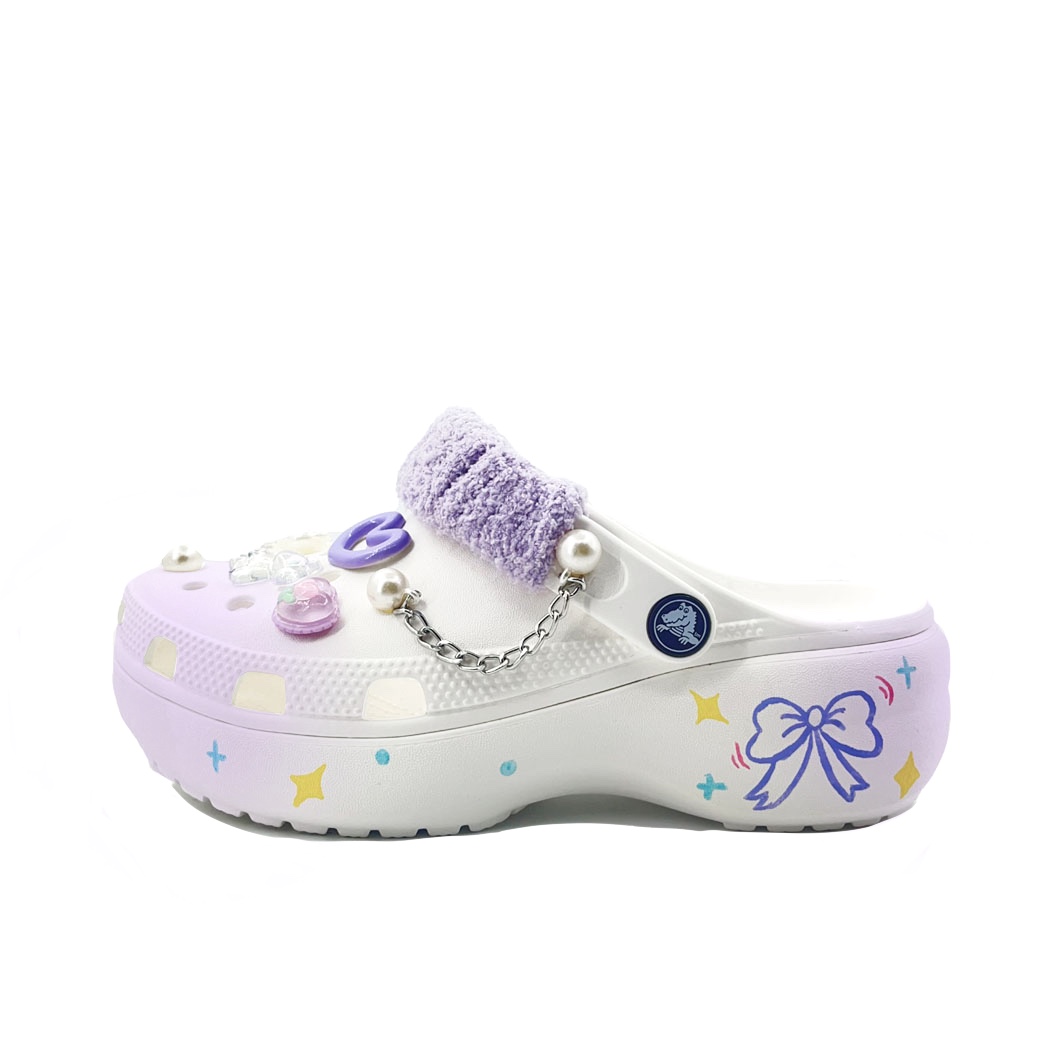 Crocs Классические туфли-сабо на платформе унисекс фиолетового цвета