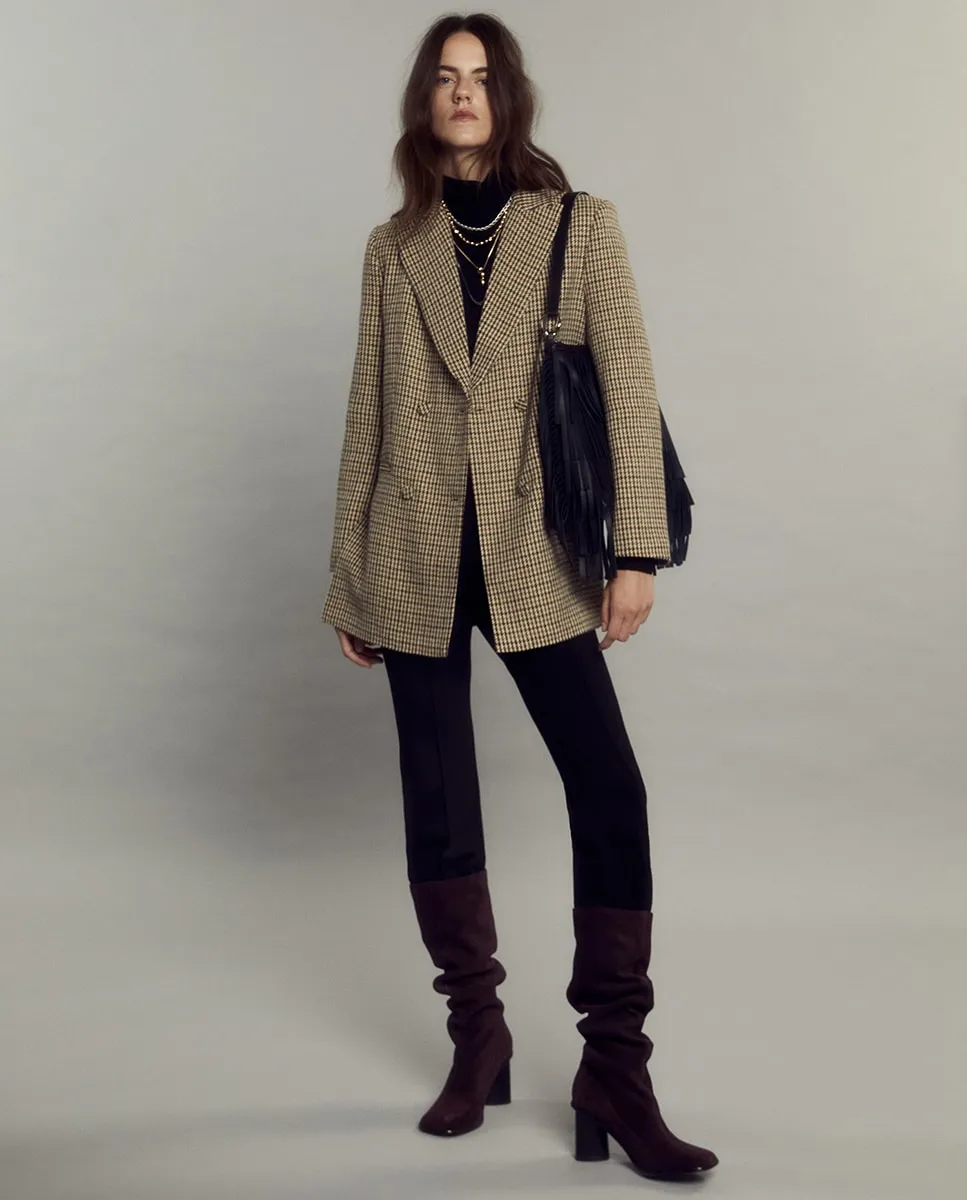 

Пиджак с фантазийной клеткой Sfera, зеленый