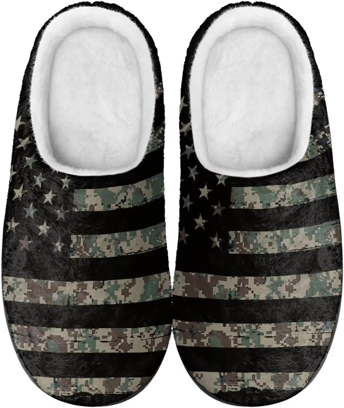 

Зимние домашние тапочки Pzuqiu для женщин и мужчин, легкие, без шнурков, мягкие, размеры 34-50, American Flag Camo