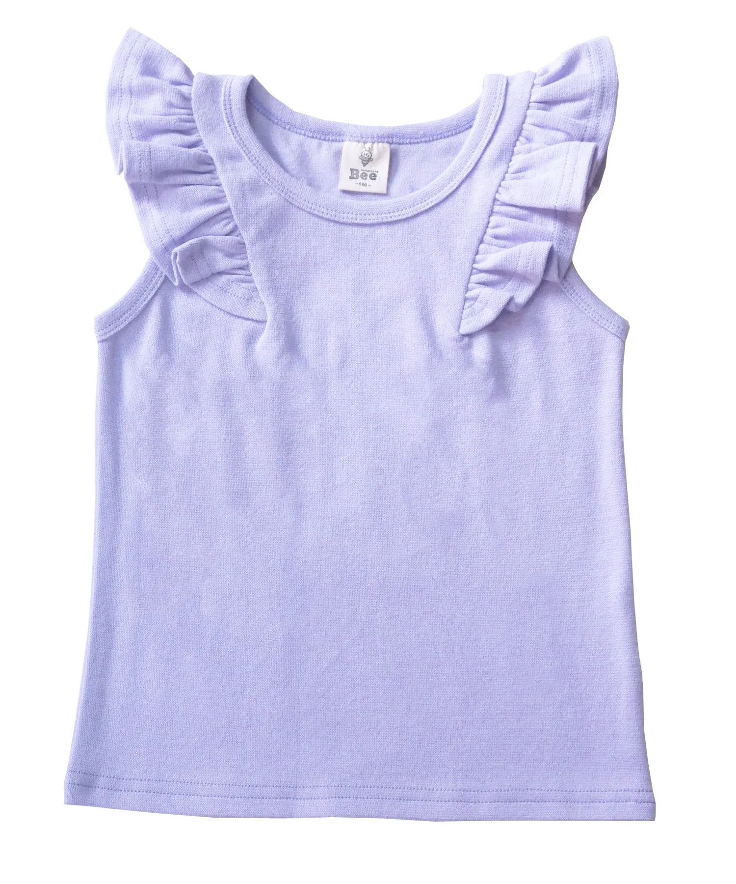 Топ в морском стиле с лентами и оборками, для девочек, Bee Bee, Sleeveless lavender with shoulder frills — фото 2
