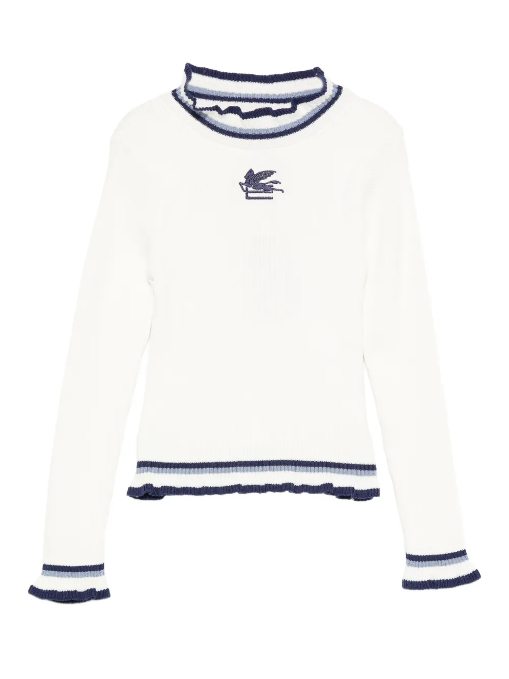 

Свитер с вышивкой и оборками ETRO KIDS, нейтральный