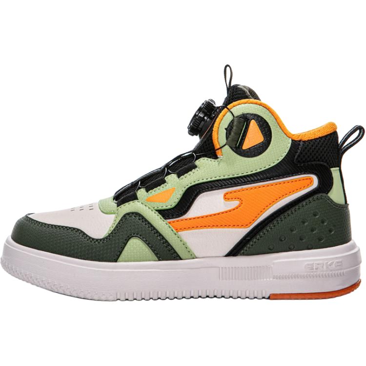 

ERKE KIDS Противоскользящие износостойкие высокие детские кроссовки для скейтбординга black green подростковые